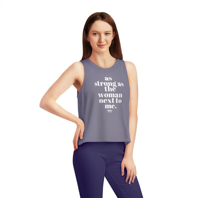 As strong as the woman next to me Women's Cropped Tank Top