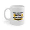 LIFTING WITH A CHANCE OF CUSSING Ceramic Mug 11oz