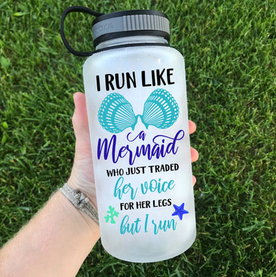 I Run Like A Mermaid Water Bottle