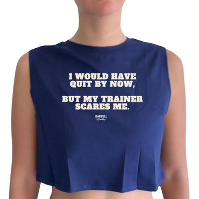MY TRAINER SCARES ME Women's Cropped Tank Top
