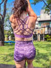 Bernadette Strappy Purple Sports Bra